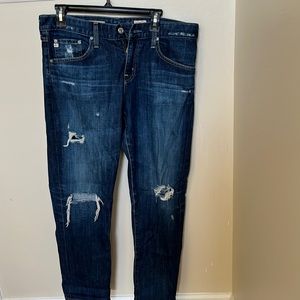 AG distress, ex-boyfriend slim jeans